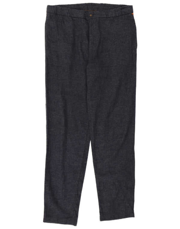 Timberland Mens Slim Tapered Chino Trousers W35 L34 Navy Blue Flecked
