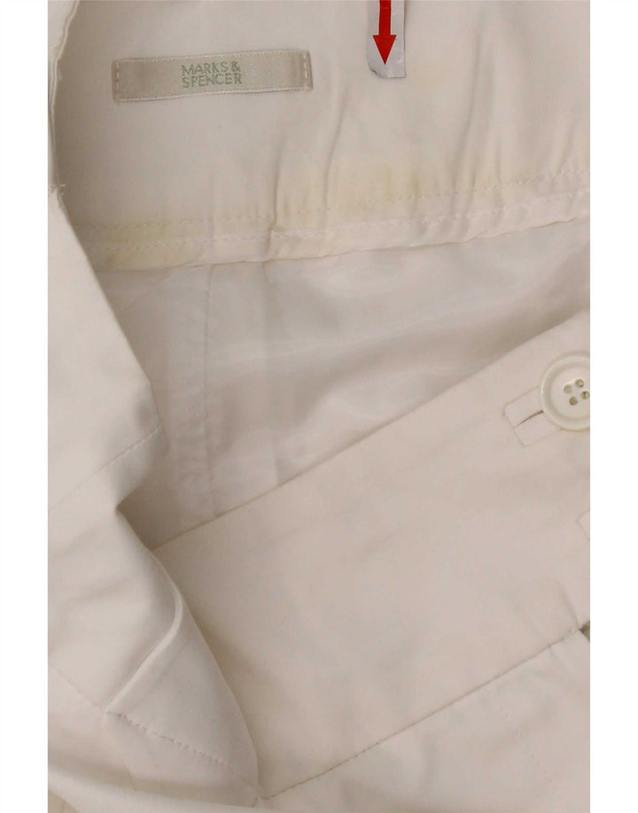 Marks & Spencer Damska prosta spódnica UK 12 Medium W30 Biała bawełna