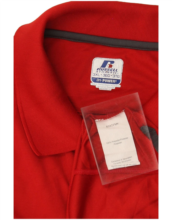 Męska zapaśnicza koszulka polo RUSSELL ATHLETIC 3XL, czerwona, poliester