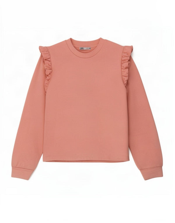 Bluza damska Zara Crop Jumper UK 10 Small Pink Cotton
