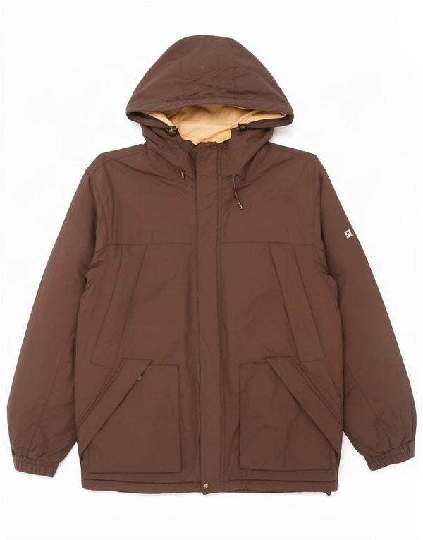 Męska wyściełana kurtka z kapturem Slam UK 42 XL, brązowy nylon