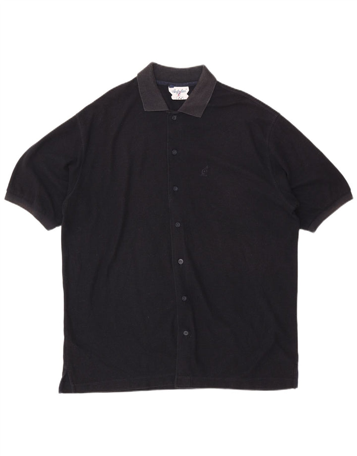 AUSTRALIJSKA L'ALPINA Męska koszula z krótkim rękawem IT 54 XL, granatowa, bawełniana