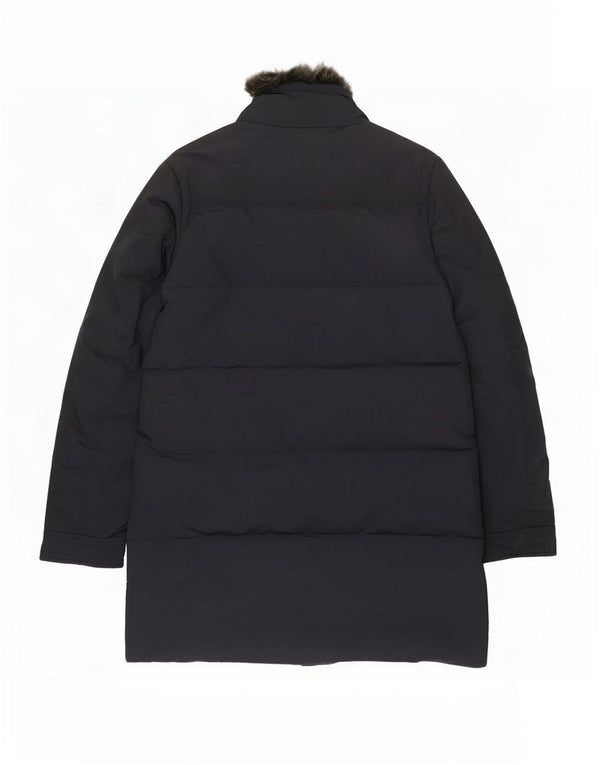 Męski ocieplany płaszcz Woolrich UK 38, średni granatowy poliester