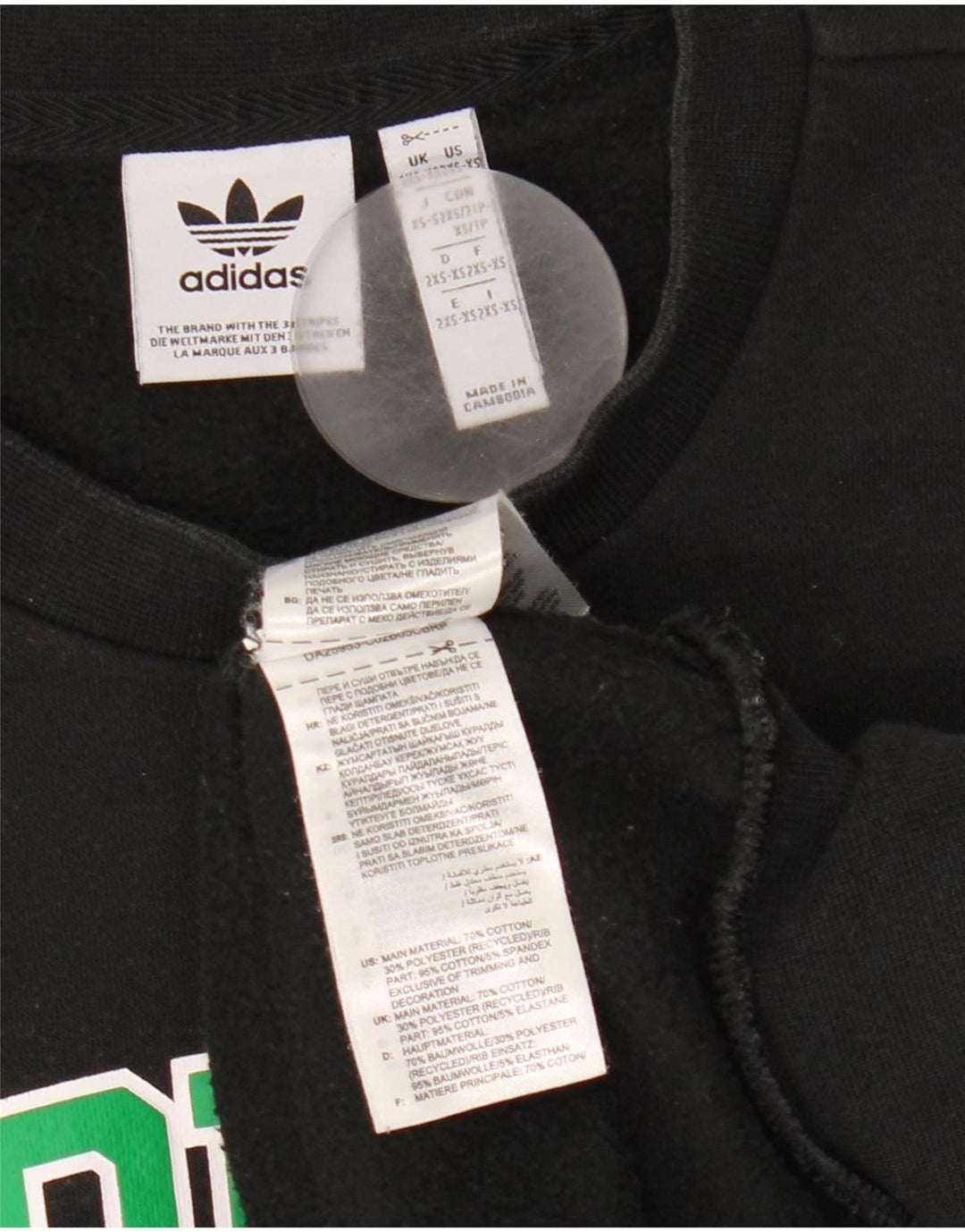 Adidas Męska bluza z grafiką oversize Jumper 2XS Czarna bawełna