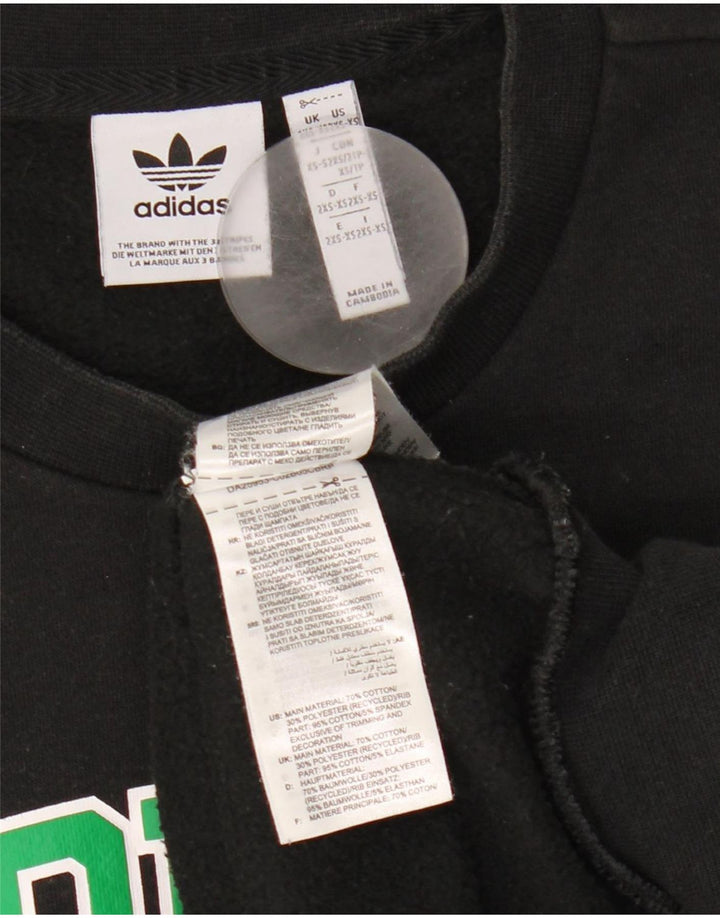 Adidas Męska bluza z grafiką oversize Jumper 2XS Czarna bawełna