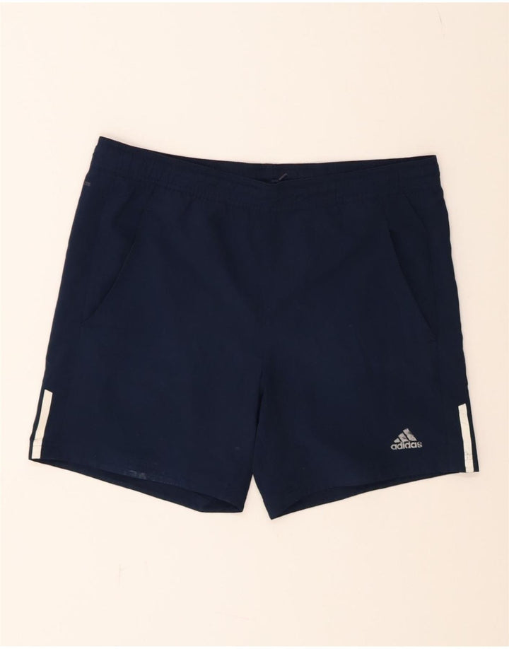 ADIDAS Mens Sport Shorts Small  Navy Blue Polyester Vintage Adidas and Second-Hand Adidas from Messina Hembry 