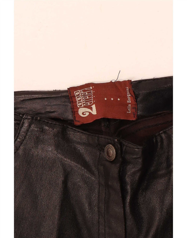 Vintage damskie spodnie skórzane Flare W28 L30 czarne