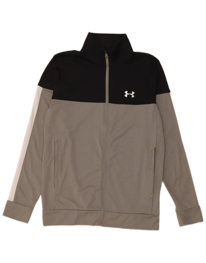 Męska kurtka dresowa Under Armour, mała, szara, poliestrowa z blokami kolorów