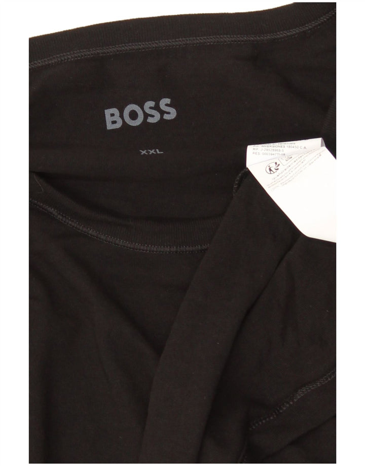 Męski top z długim rękawem HUGO BOSS 2XL, czarny, bawełniany