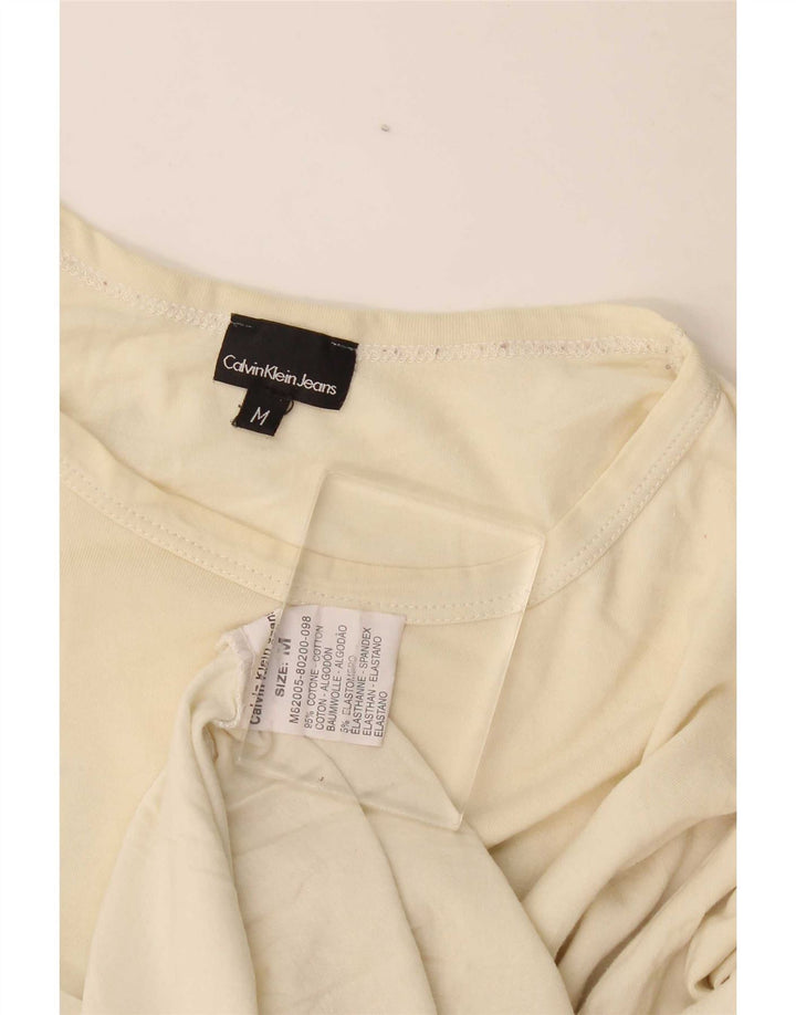 Męski top Calvin Klein Jeans z grafiką, długim rękawem, średnio beżowy, bawełniany
