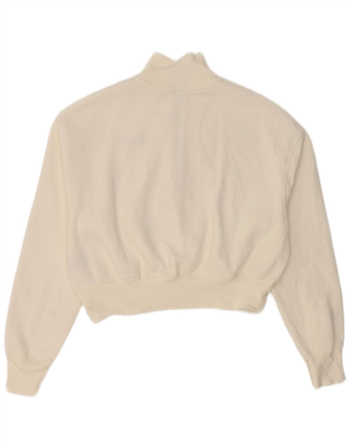 Damska bluza dresowa Nike Oversized Crop Zip Neck Sweter UK 10 Small White