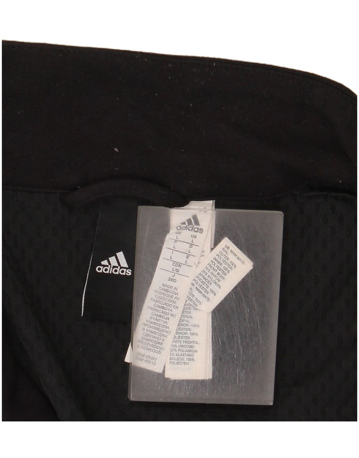 Adidas Męski dres z zamkiem błyskawicznym, duży, czarny poliester