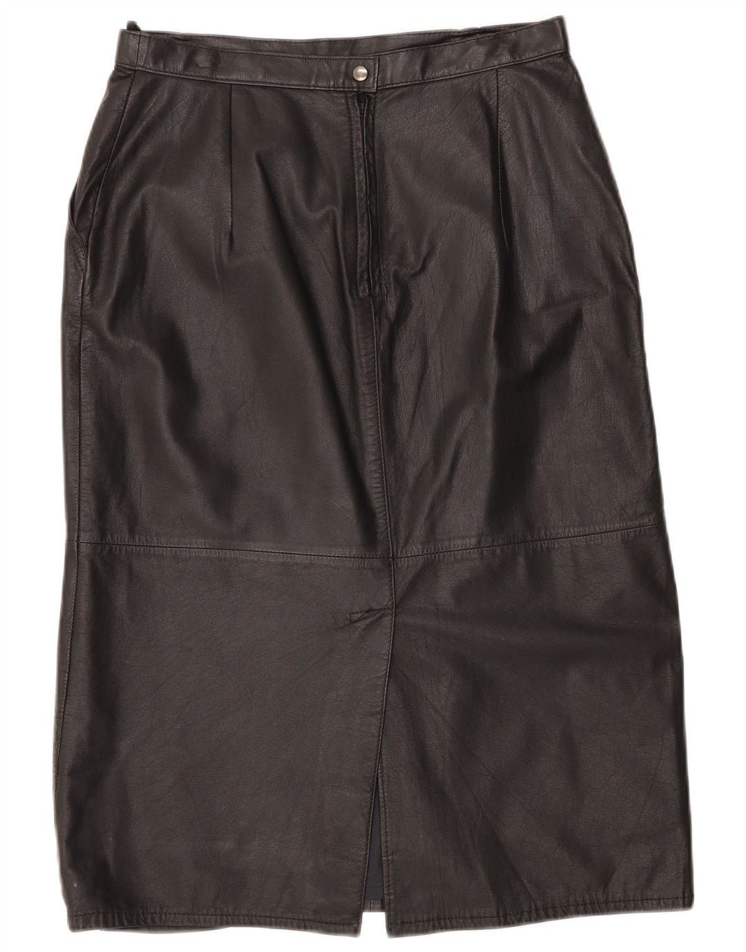 Vintage damska skórzana spódnica z wysokim stanem UK 16 duża W30 czarna