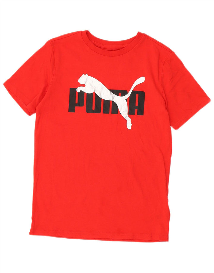 Chłopięcy T-shirt z grafiką Puma 10-11 lat, czerwona bawełna