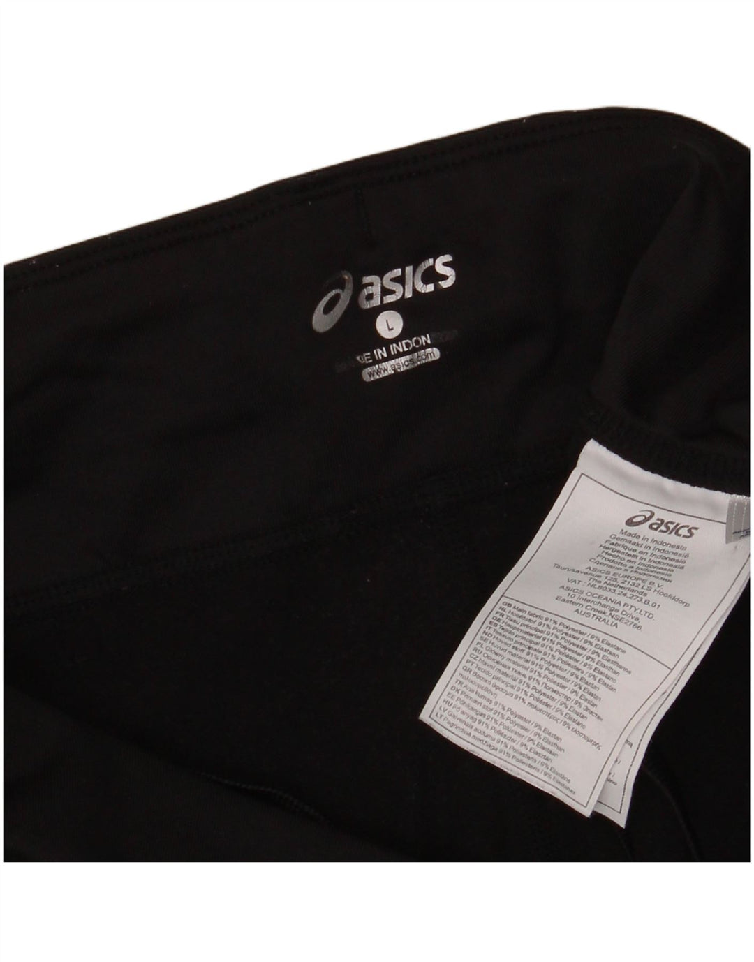 Legginsy damskie Asics UK 14, duże, czarne, sportowe z poliestru