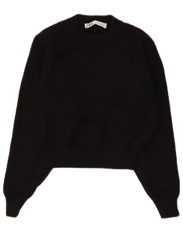 Damski sweter z okrągłym dekoltem Zara UK 10 Small Black Wiskoza