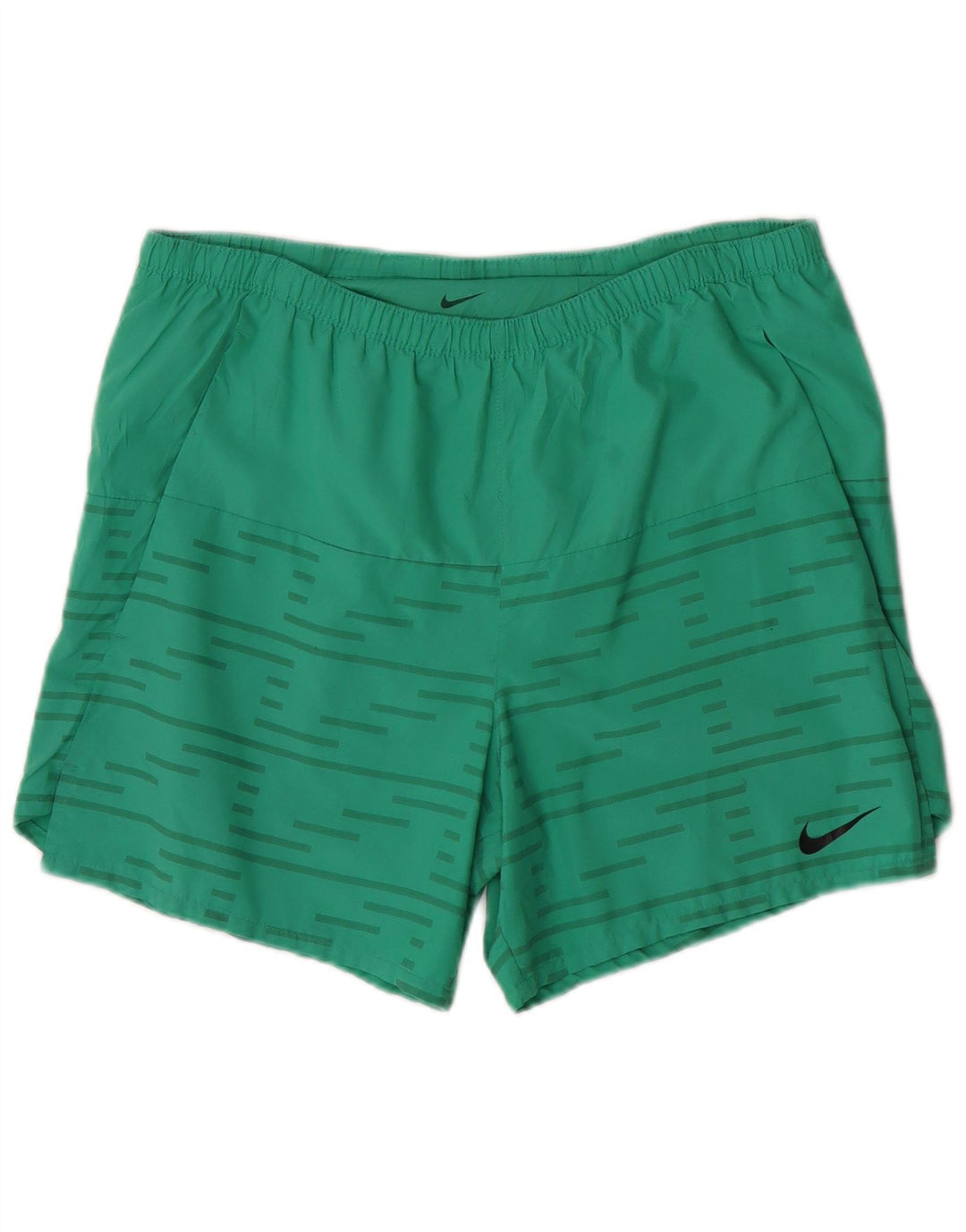 Męskie spodenki sportowe Nike Dri Fit, małe, zielone, poliestrowe paski