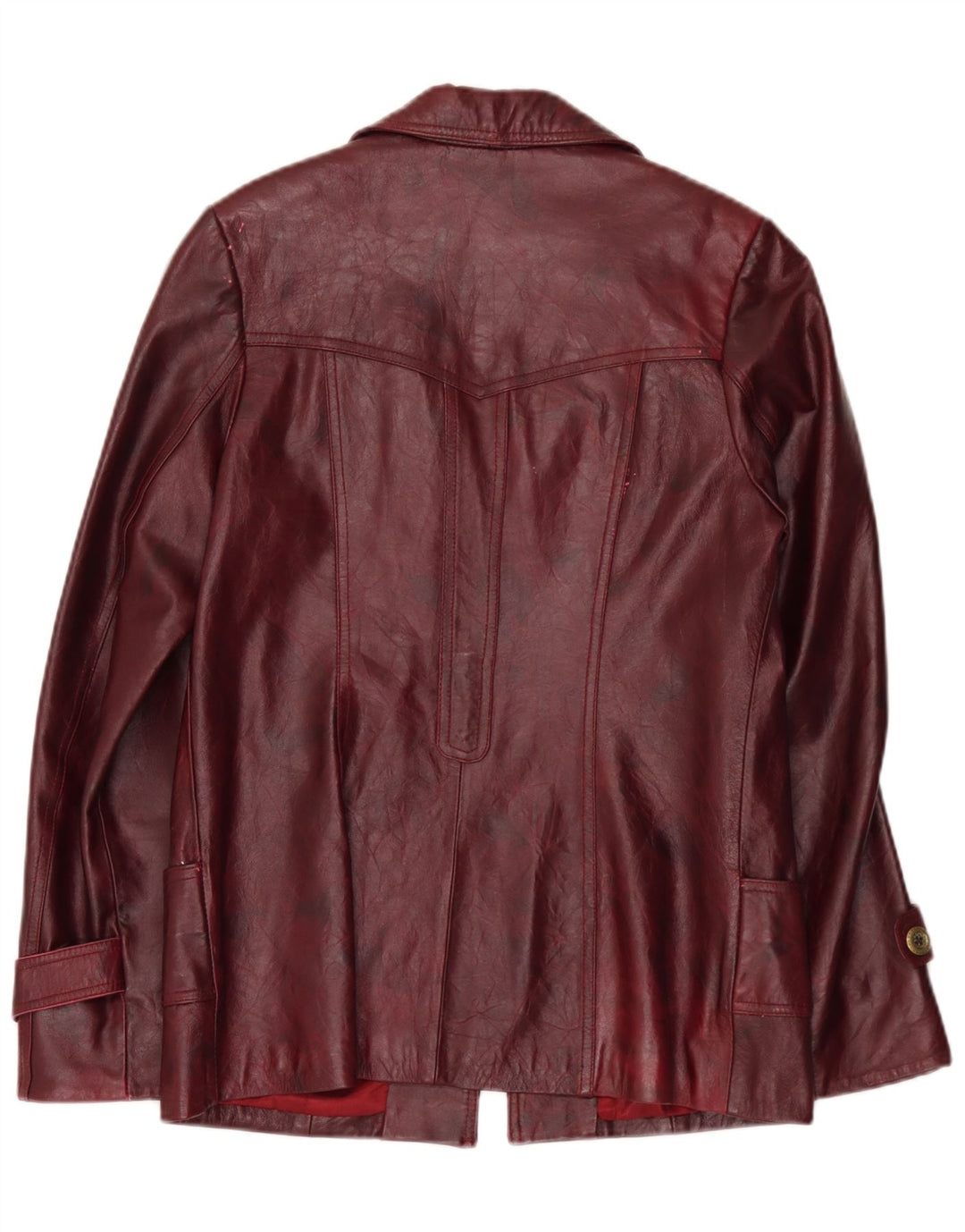 Kurtka skórzana damska Vintage UK 26 5XL Burgundowa