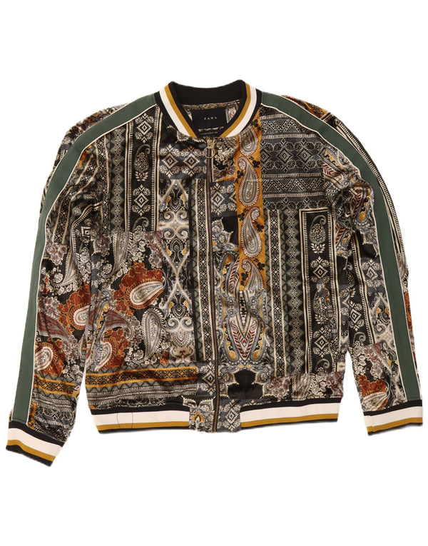 Damska kurtka bomberka Zara UK 18 XL, wielokolorowy poliester Paisley