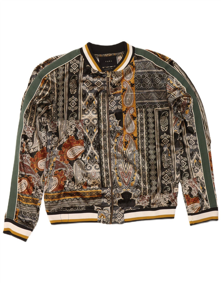 Damska kurtka bomberka Zara UK 18 XL, wielokolorowy poliester Paisley