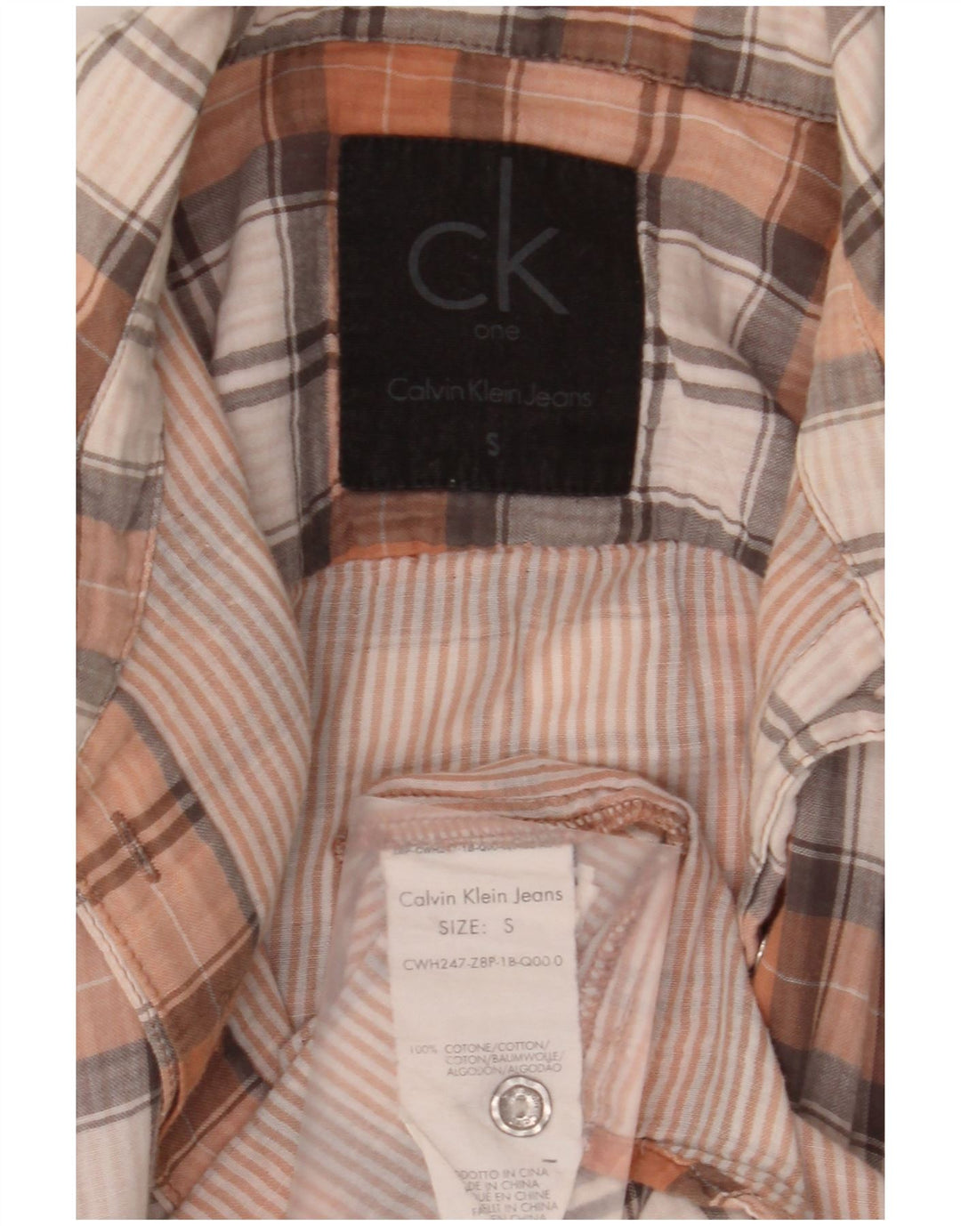 Koszula damska Calvin Klein Jeans UK 10, mała, wielobarwna, bawełniana krata