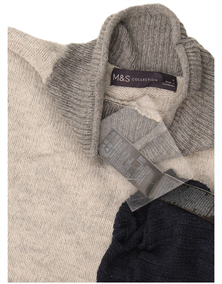 Marks & Spencer Damski sweter z golfem UK 14, średni granatowy