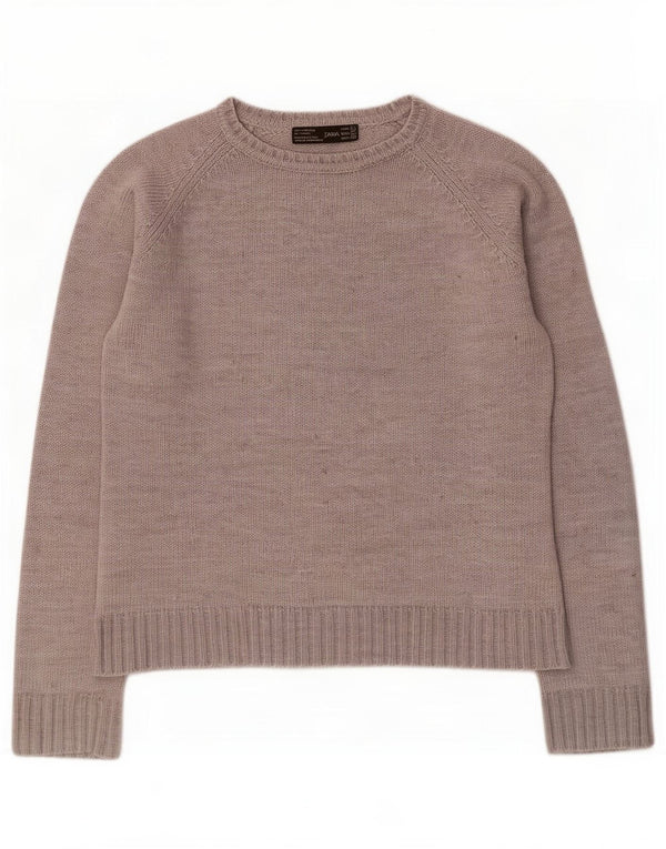 Sweter damski Zara z dekoltem w łódkę UK 14, duży, szary, akrylowy