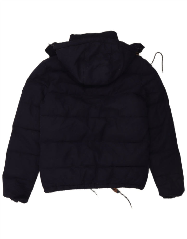 Męska ocieplana kurtka z kapturem Superdry UK 38, średni granatowy poliester