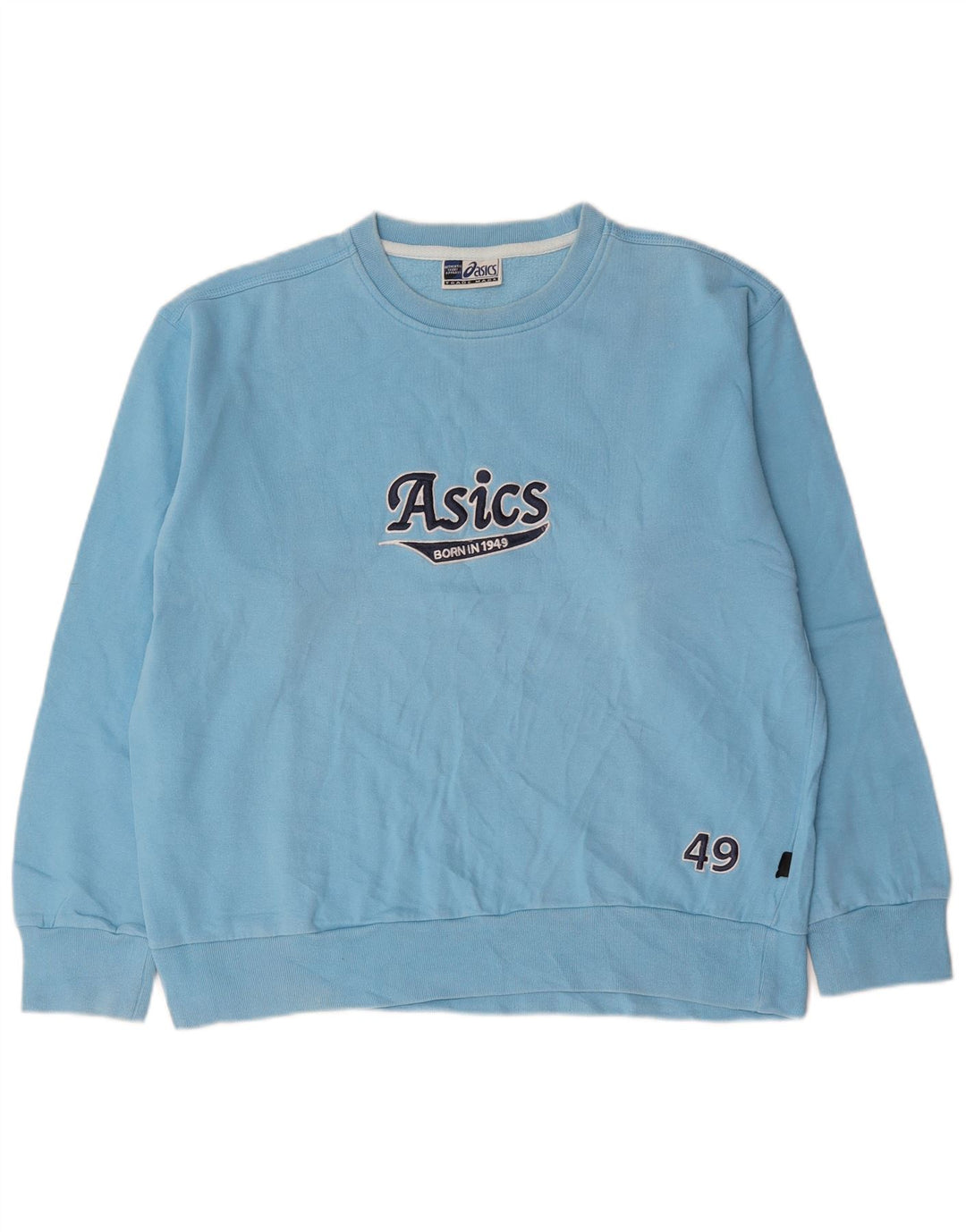 Męska bluza z grafiką Asics, duża niebieska bawełna