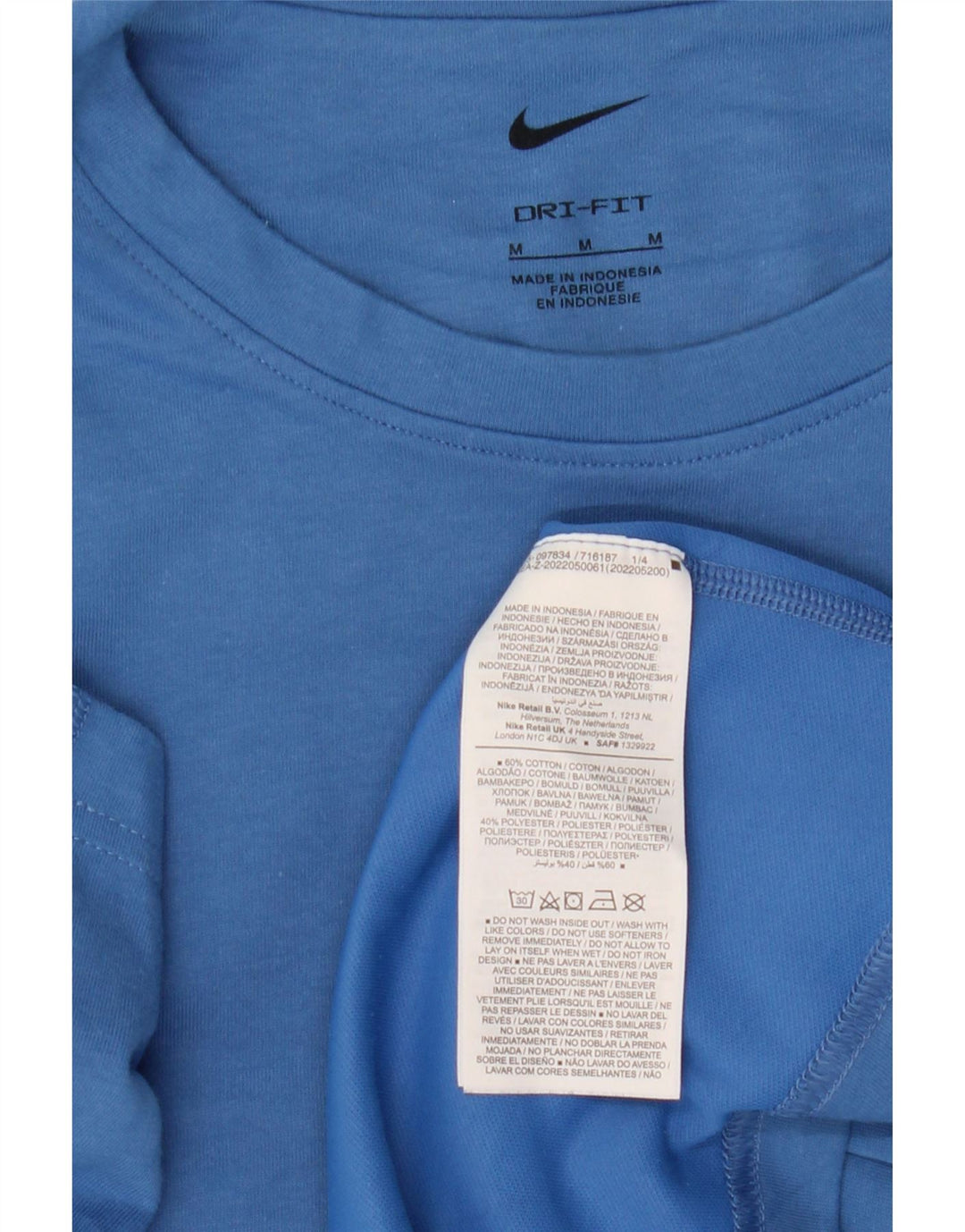 T-shirt męski Nike Dri Fit, bawełniany, średni niebieski