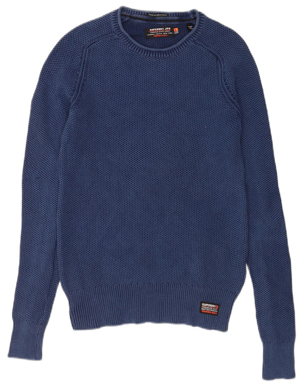 Męski sweter z okrągłym dekoltem Superdry XS, granatowy, bawełniany
