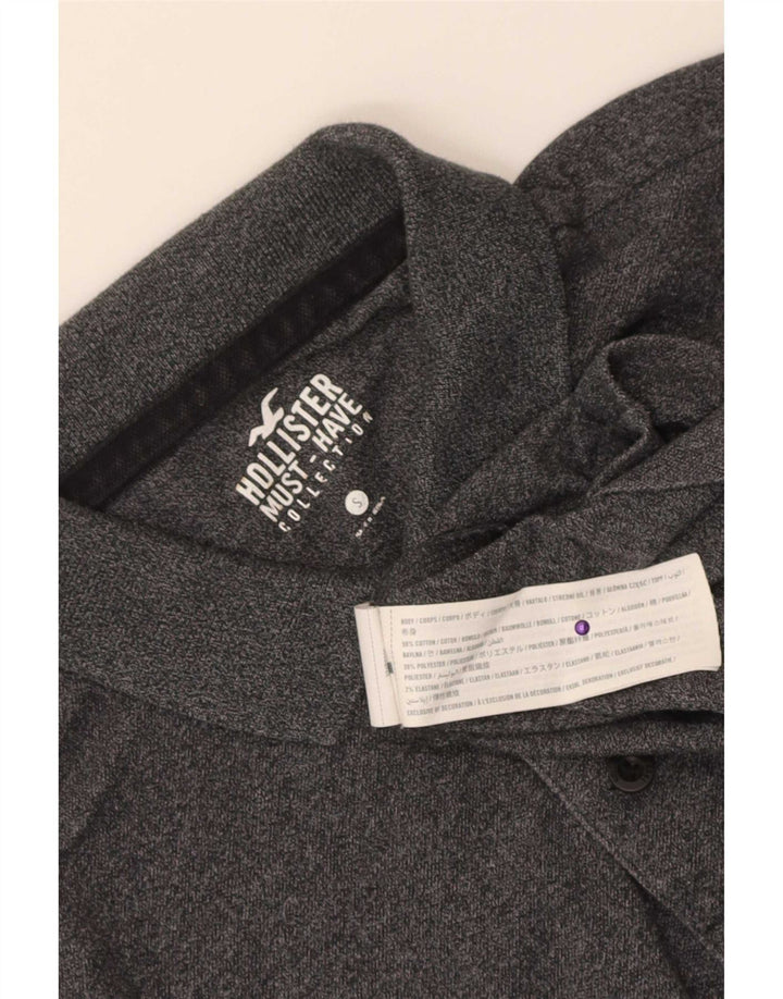 Męska koszulka polo Hollister, mała, szara, bawełniana