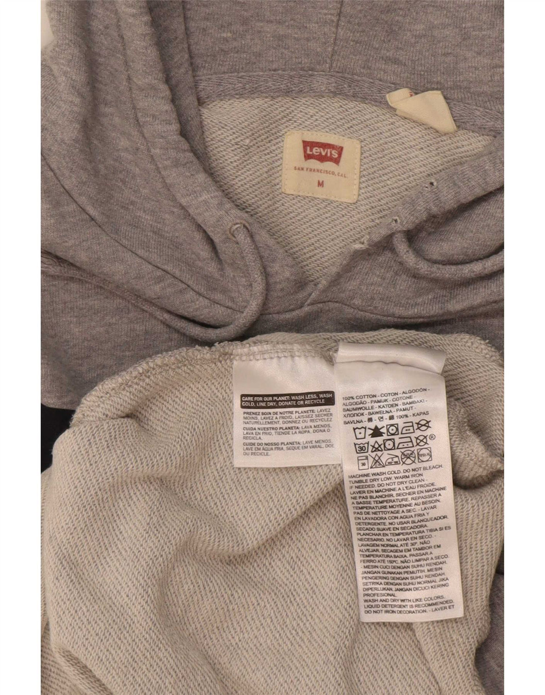 Męski sweter z kapturem z grafiką Levi's, średnioszary, bawełniany