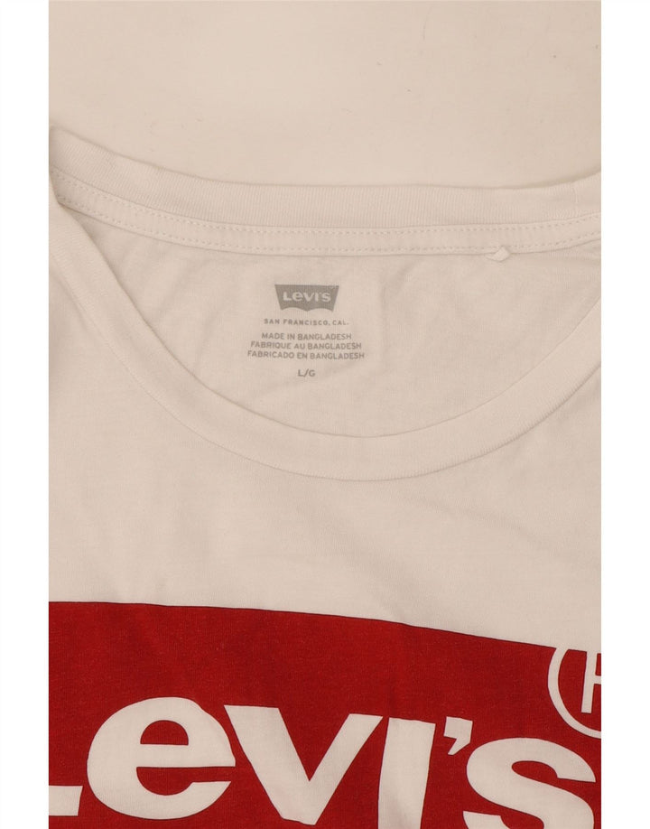 Damska koszulka z grafiką Levi's Top UK 16, duża, biała