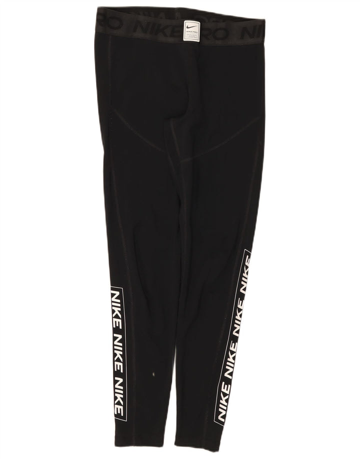 Damskie legginsy Nike Dri Fit Graphic UK 14, duże, czarne, poliestrowe