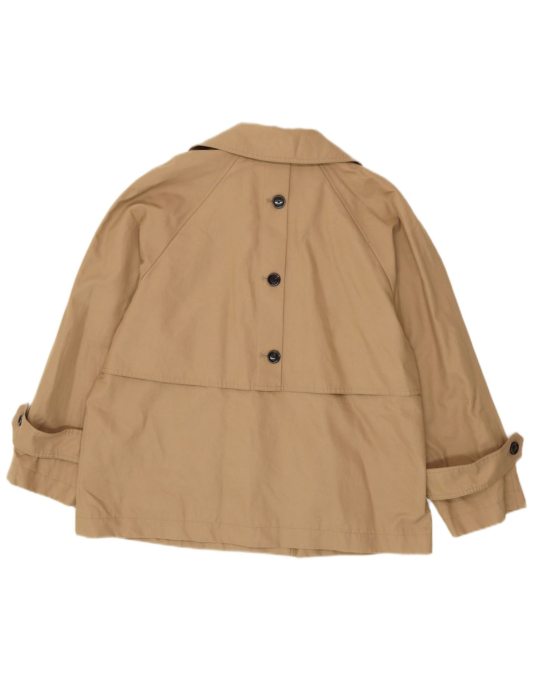Krótki, oversize'owy płaszcz damski Massimo Dutti UK 14, średni beż, bawełna