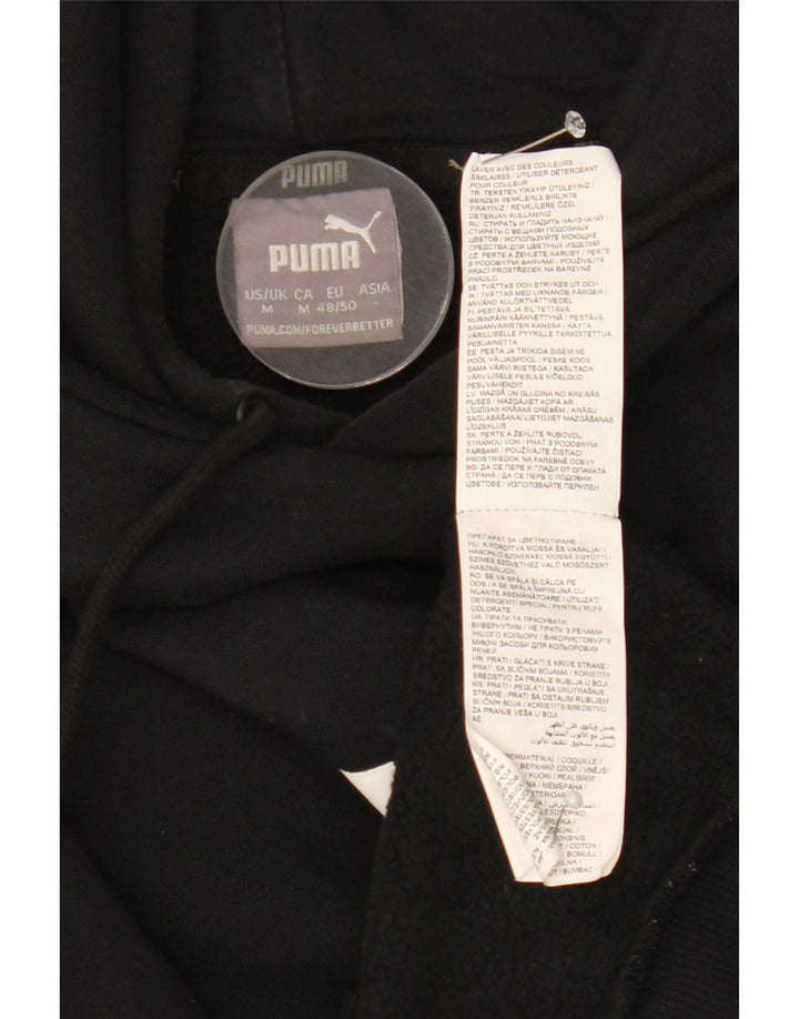 Męski sweter z kapturem i grafiką PUMA, średni czarny, bawełniany