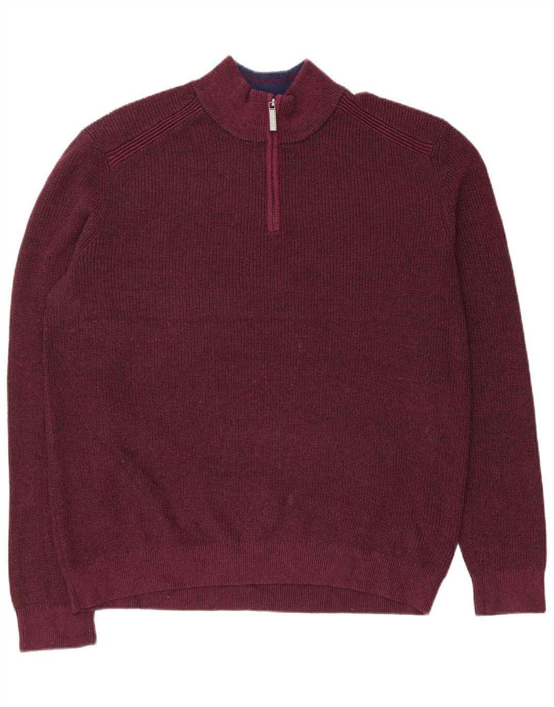 Męski sweter Ted Baker z zamkiem błyskawicznym, rozmiar 6 2XL, bordowy poliester