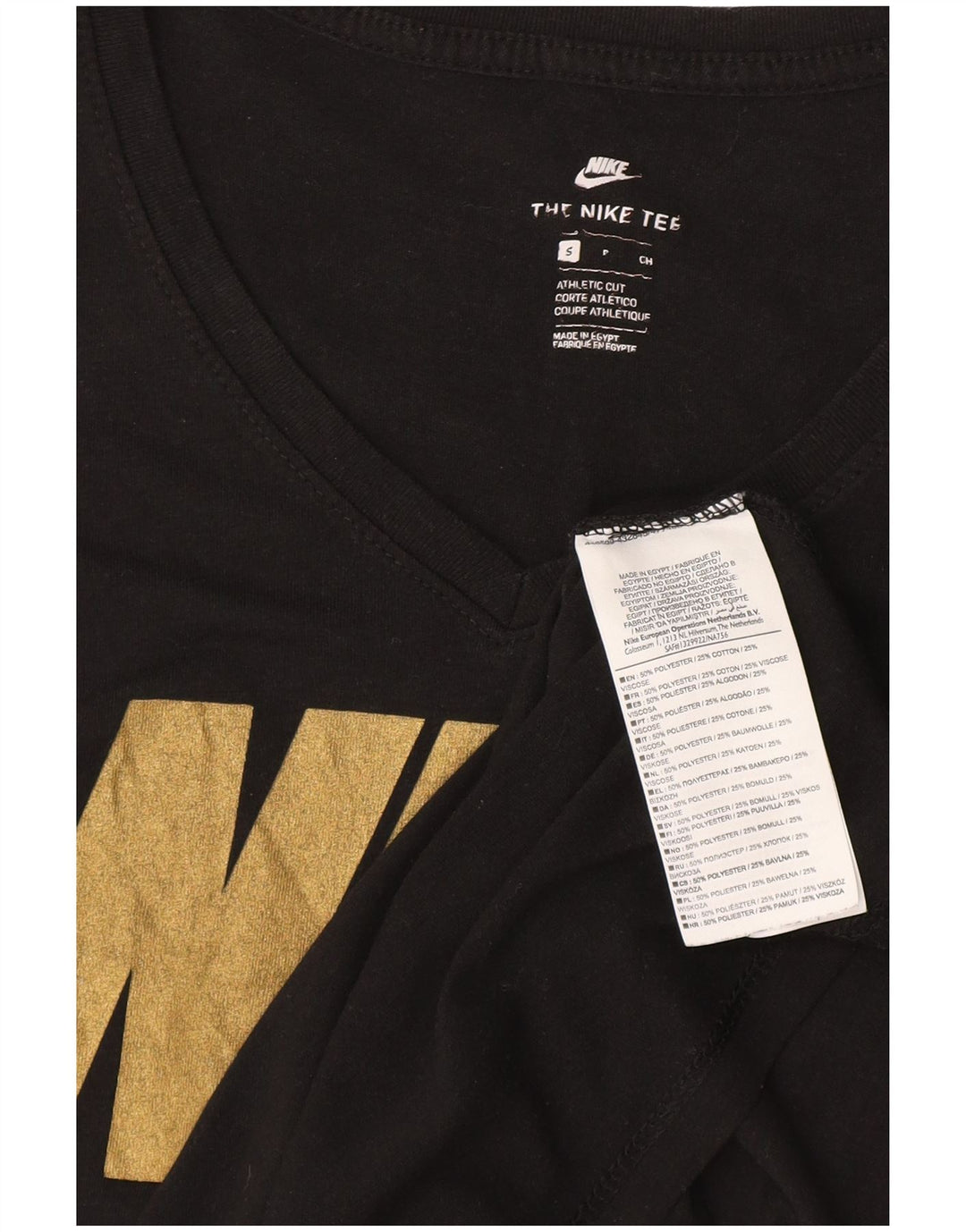 Damski T-shirt NIKE o sportowym kroju z grafiką Top UK 10, mały, czarny poliester