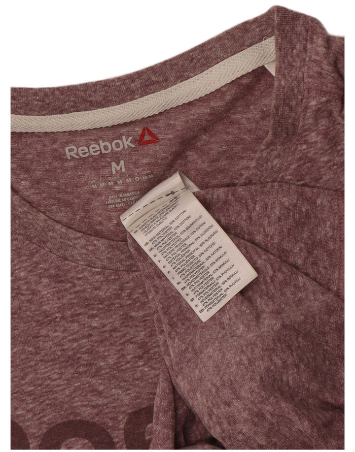 Męska koszulka z grafiką Reebok Top, średnia, różowa, bawełniana nakrapiana