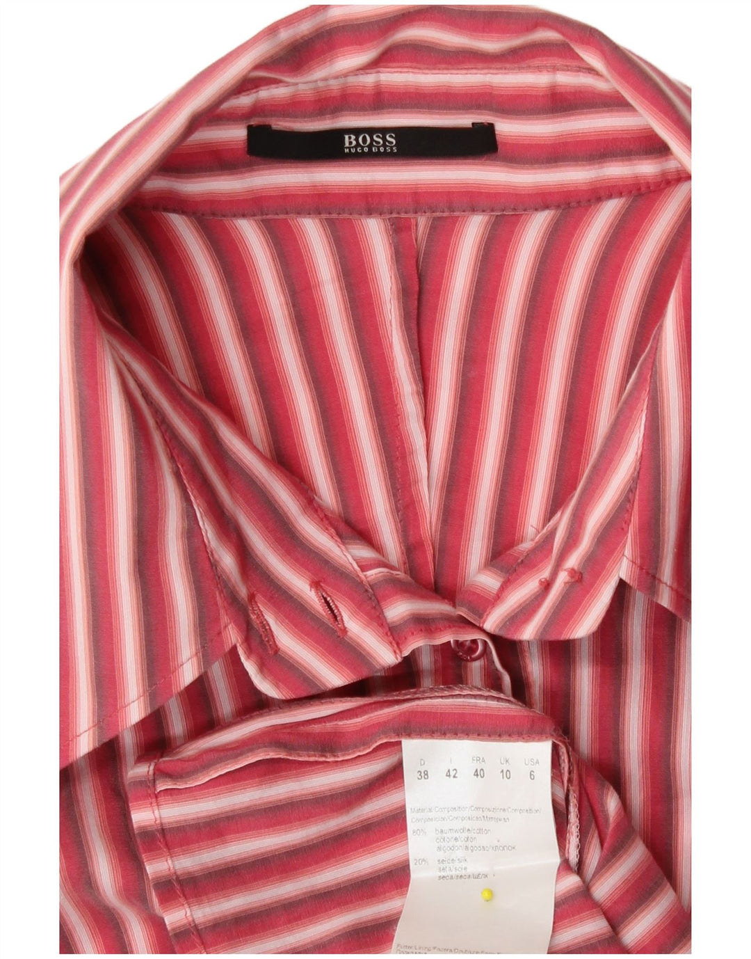 Koszula damska Hugo Boss UK 10, mała, bawełniana w czerwone paski