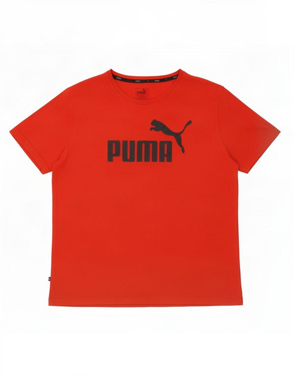 Męska koszulka z grafiką Puma, góra XL, czerwona, bawełniana