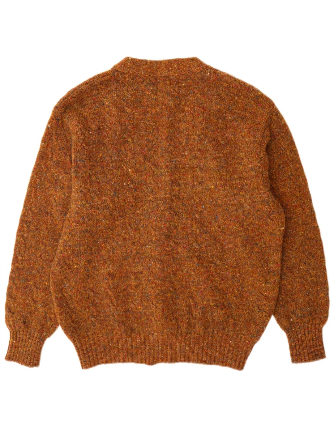 Męski sweter rozpinany Benetton IT 50 Średni brązowy, nakrapiany, nowy wełniany