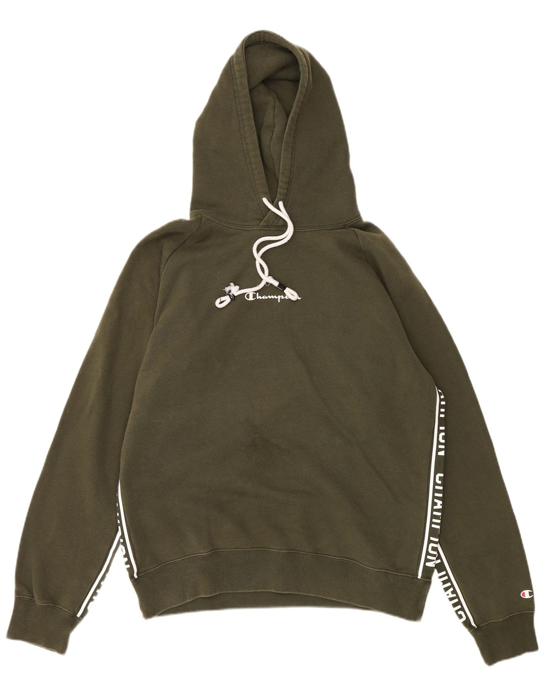 CHAMPION Mens Graphic Hoodie Jumper Large Khaki
