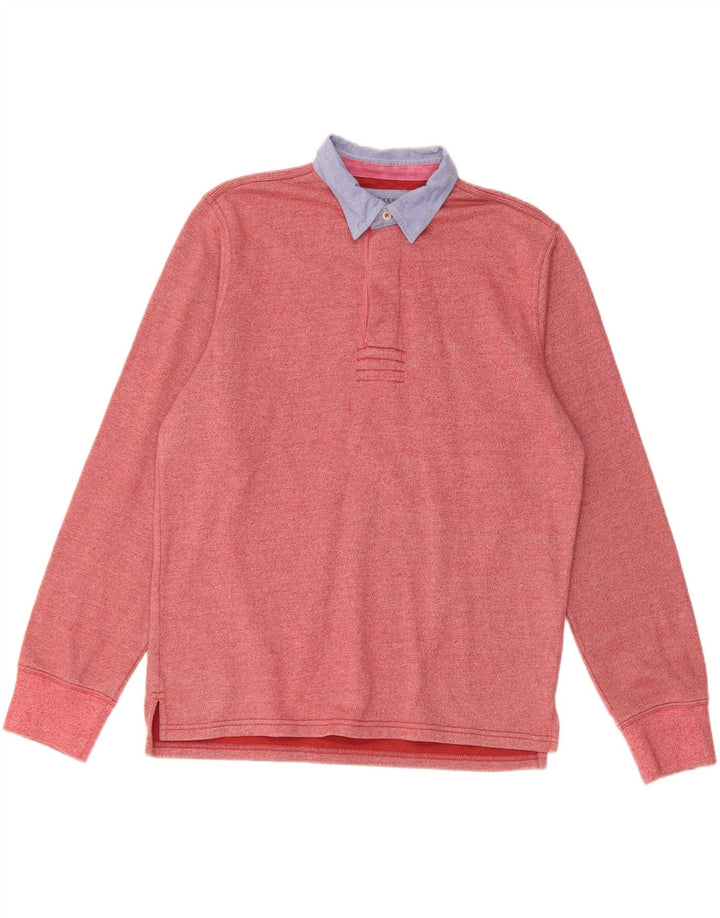 Męska koszulka polo do rugby DOCKERS z długim rękawem, średnia czerwona, bawełniana