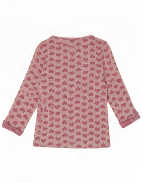 Damski sweter Oasis z rękawem 3/4 i dekoltem w łódkę, UK 6 XS, różowe serce