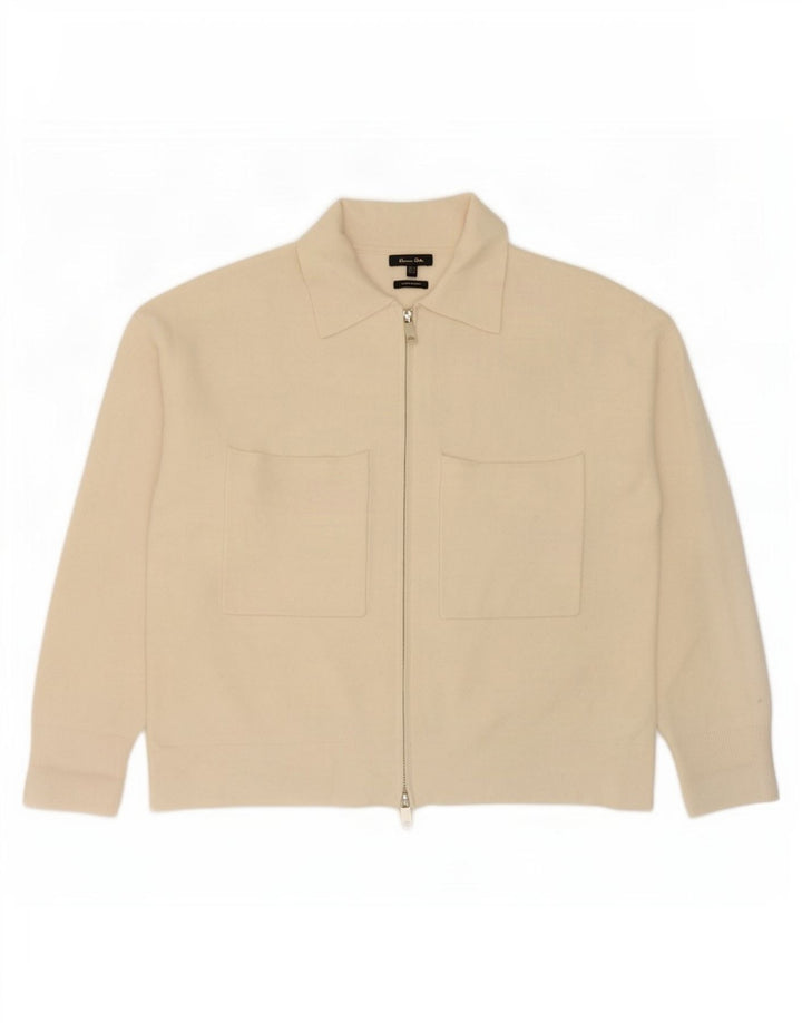 Damski sweter oversize Massimo Dutti UK 10, mały, w kolorze złamanej bieli