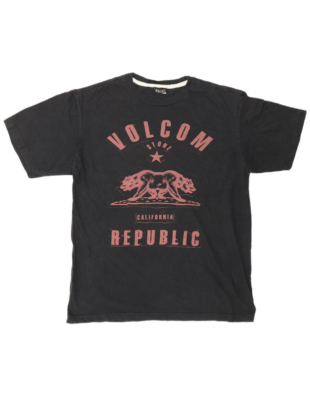 Męski T-shirt z grafiką VOLCOM, duży, czarny