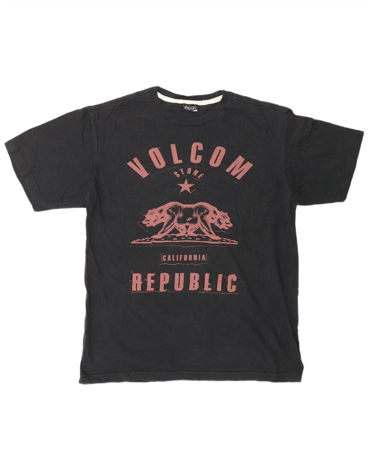 Męski T-shirt z grafiką VOLCOM, duży, czarny