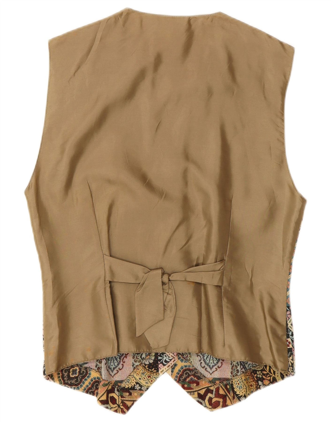 Kamizelka damska VINTAGE UK 12, średni beż, poliester Paisley